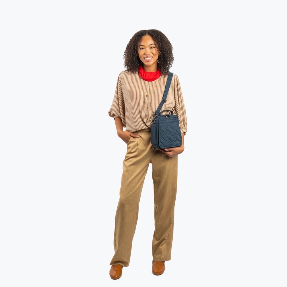 NEW Lug Flapper SE Convertible Crossbody Bag - Navy Blue Casual - Picture 2 of 9
